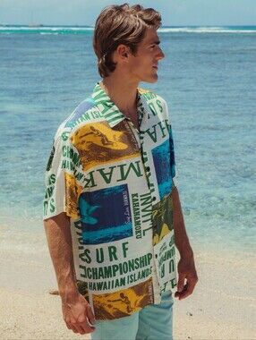 Mens Jams World Surfline Surf Contest Shirt Large